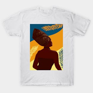 Black And Proud African Woman Head Wrap T-Shirt